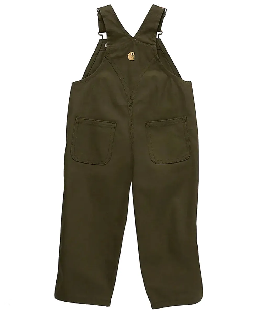 Carhartt Toddler Washed Canvas Duck Bib Overalls (2T-4T) - Olive