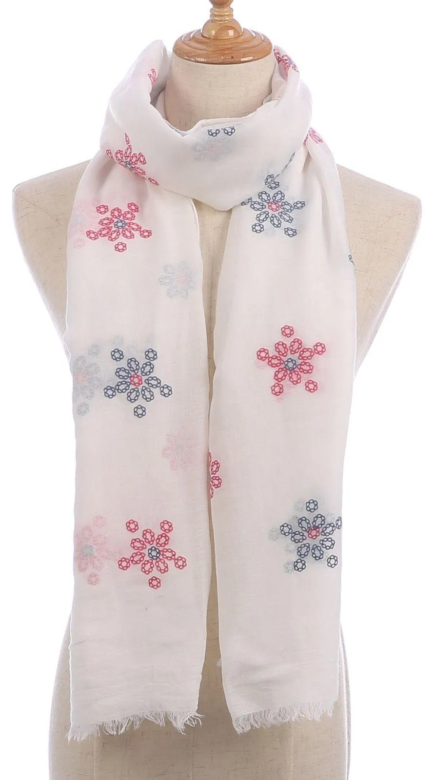 Casaba Women's Scarf Scarves Floral Soft Light Sheer