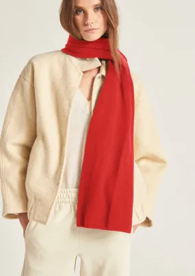 Cashmere Lofty Blanket Scarf in Tomato Red