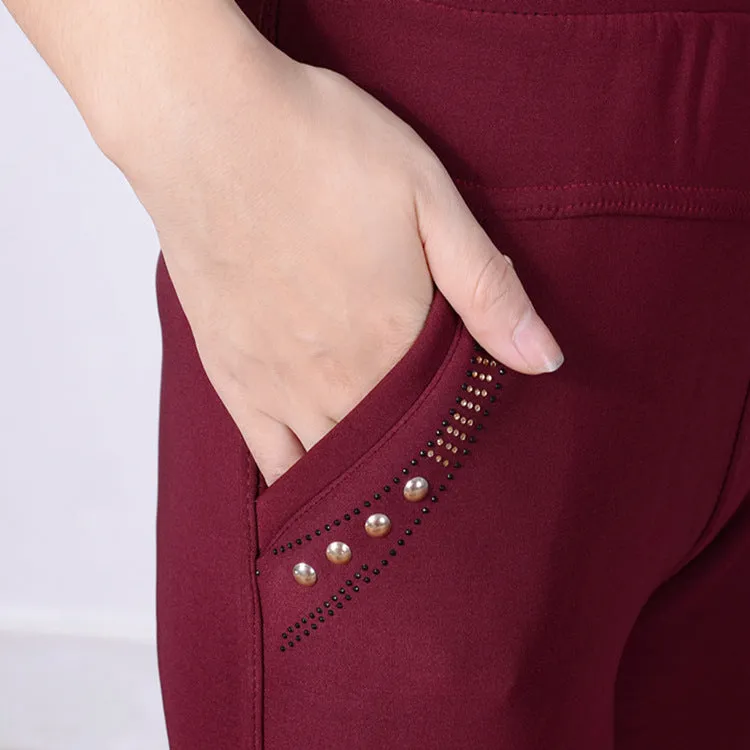 Casual Style Women Velvet Warm Pants