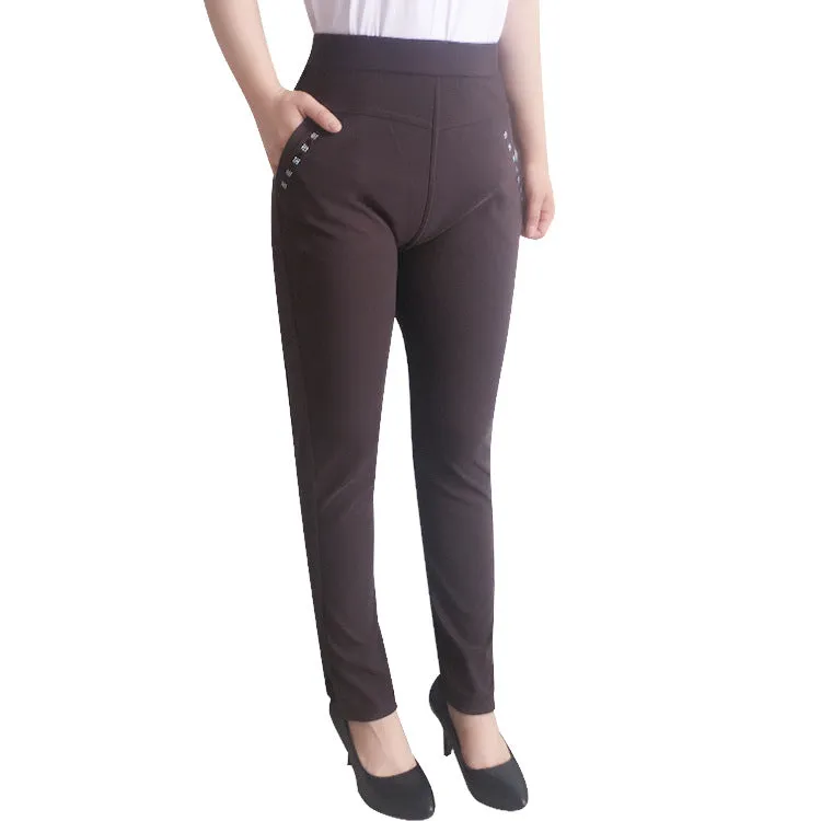 Casual Style Women Velvet Warm Pants