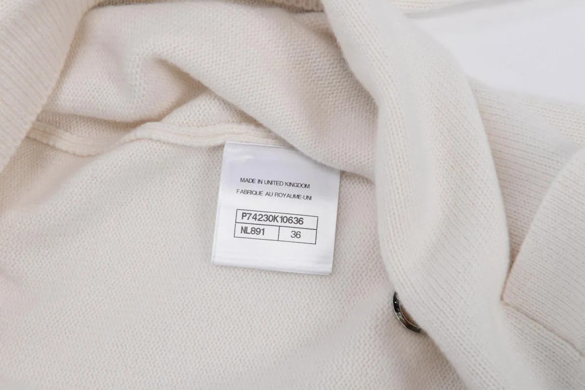 Chanel Cream Cashmere No. 5 Cruise Cardigan FR 36