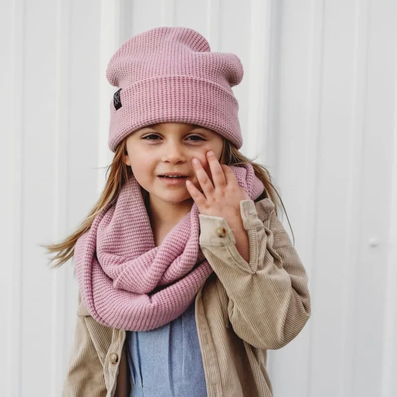 Chunky Knit Beanie | Light Mauve