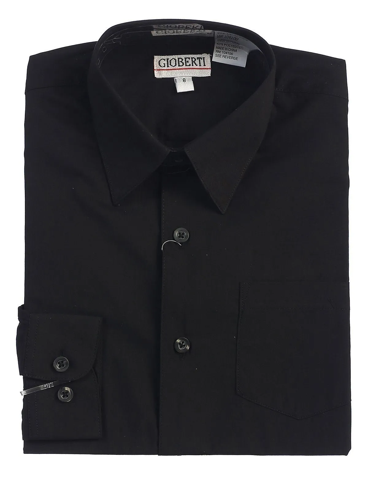 Classic Black Boys Dress Shirt