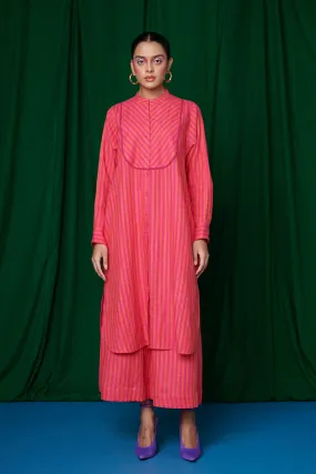 Coral Linen Shirt Dress and Culotte Pants