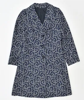 CORI TORINO Womens Overcoat UK 10 Small Navy Blue Vintage