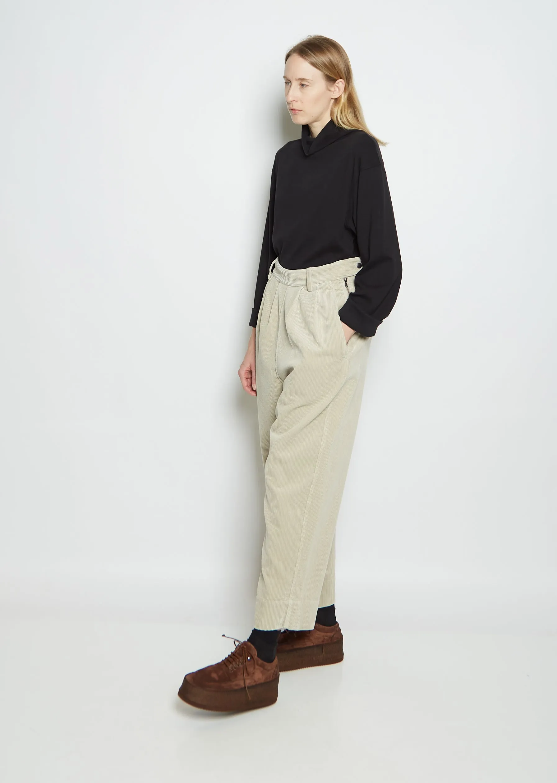 Cotton Corduroy Side Closure Trouser