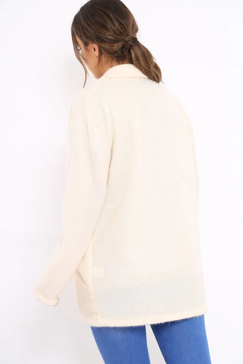 Cream Shimmery Cardigan - Nicky