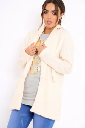 Cream Shimmery Cardigan - Nicky