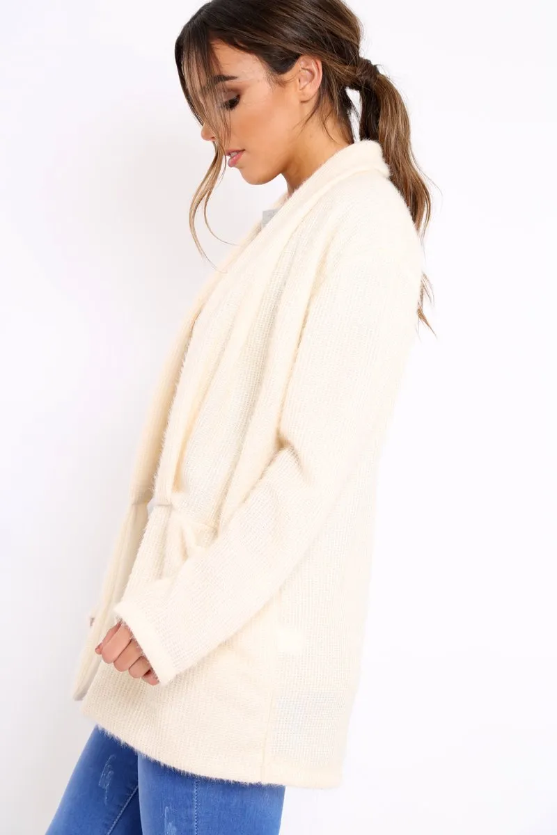 Cream Shimmery Cardigan - Nicky