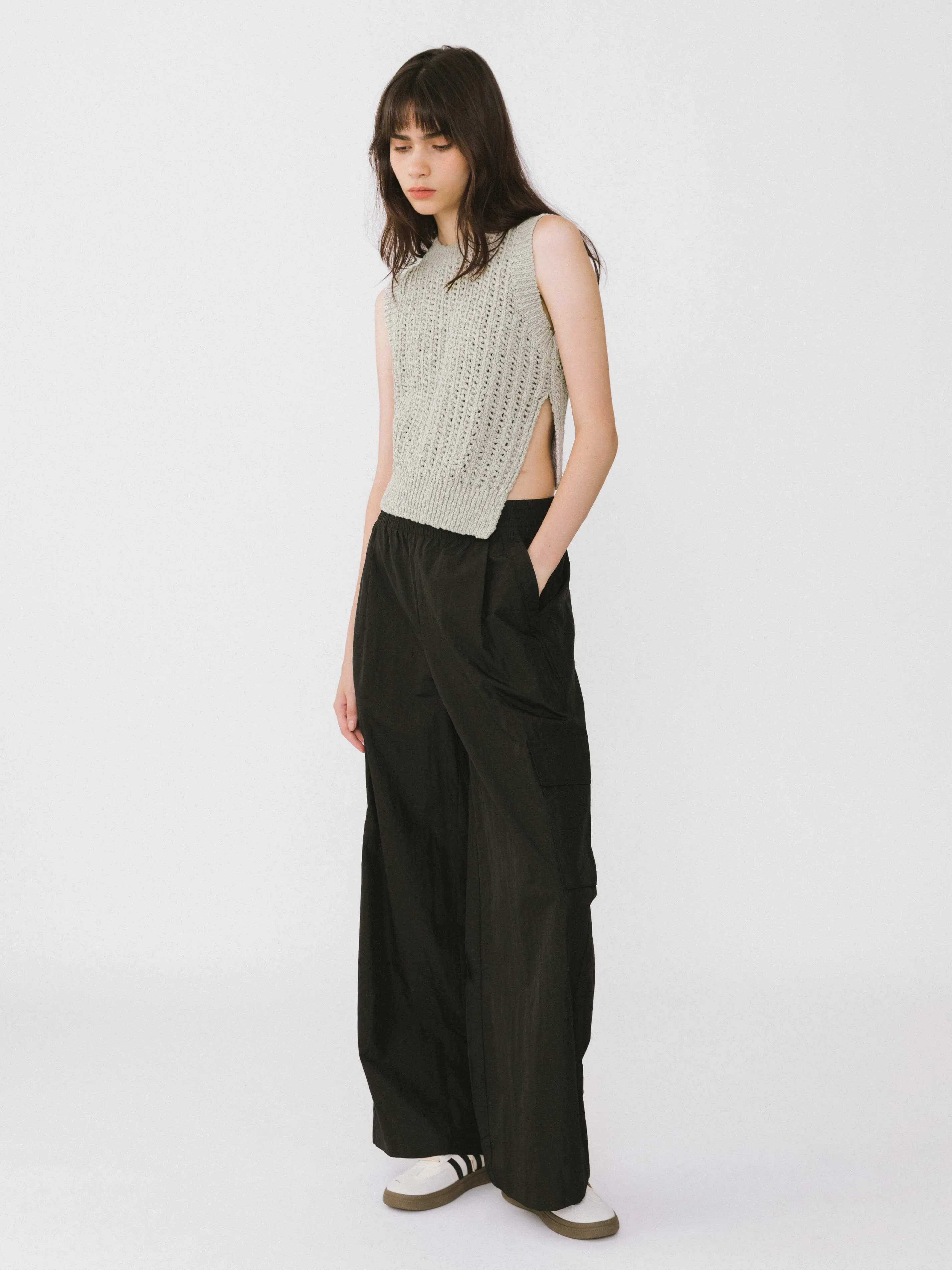 Cropped Asymmetric Knit Vest