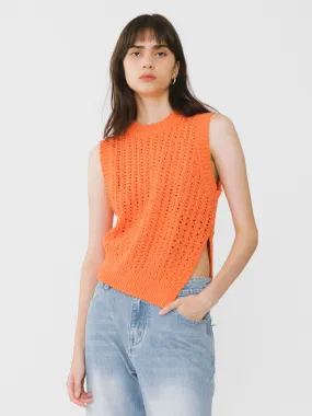 Cropped Asymmetric Knit Vest