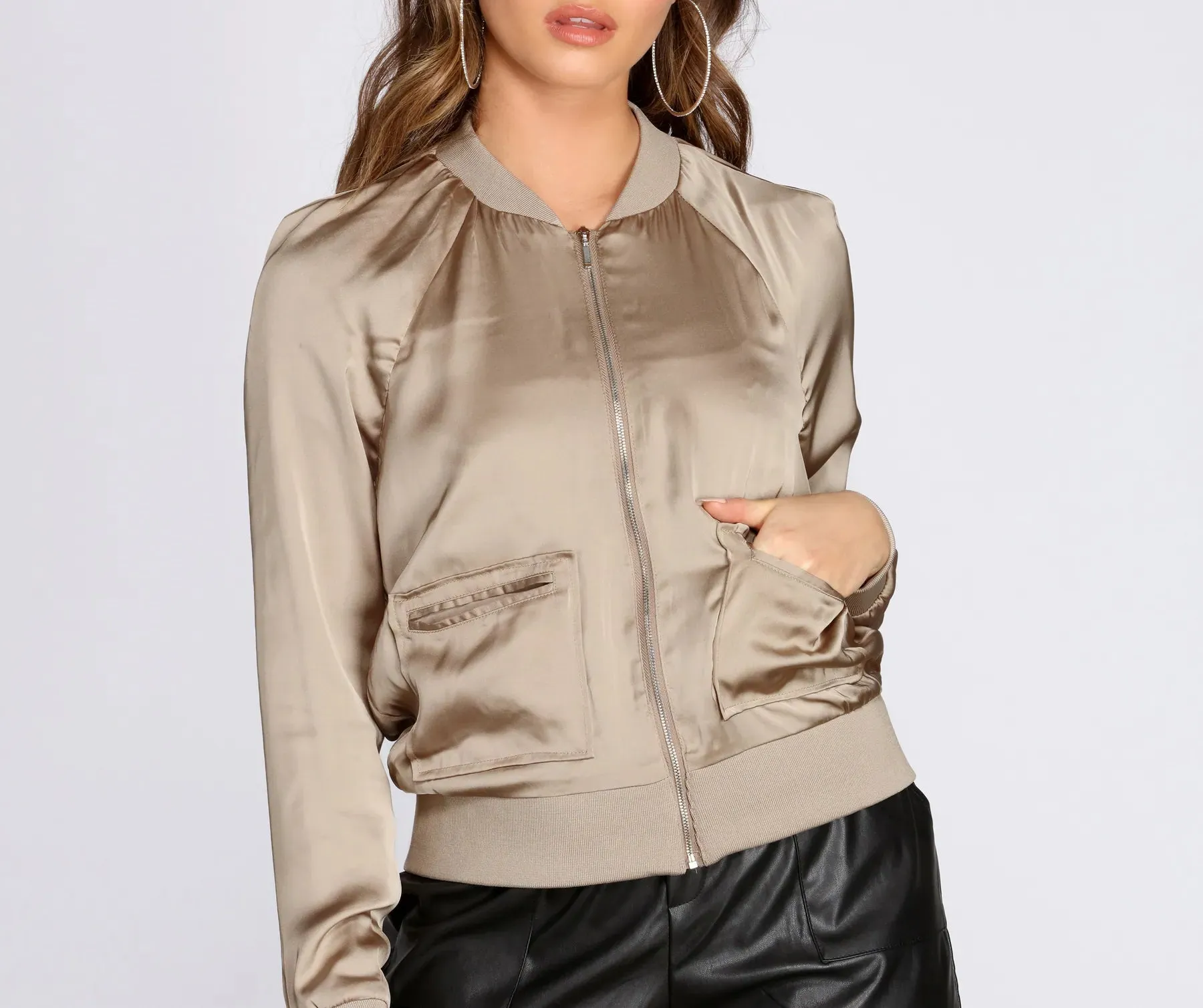 Day N' Night Satin Bomber Jacket