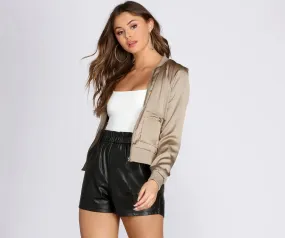 Day N' Night Satin Bomber Jacket