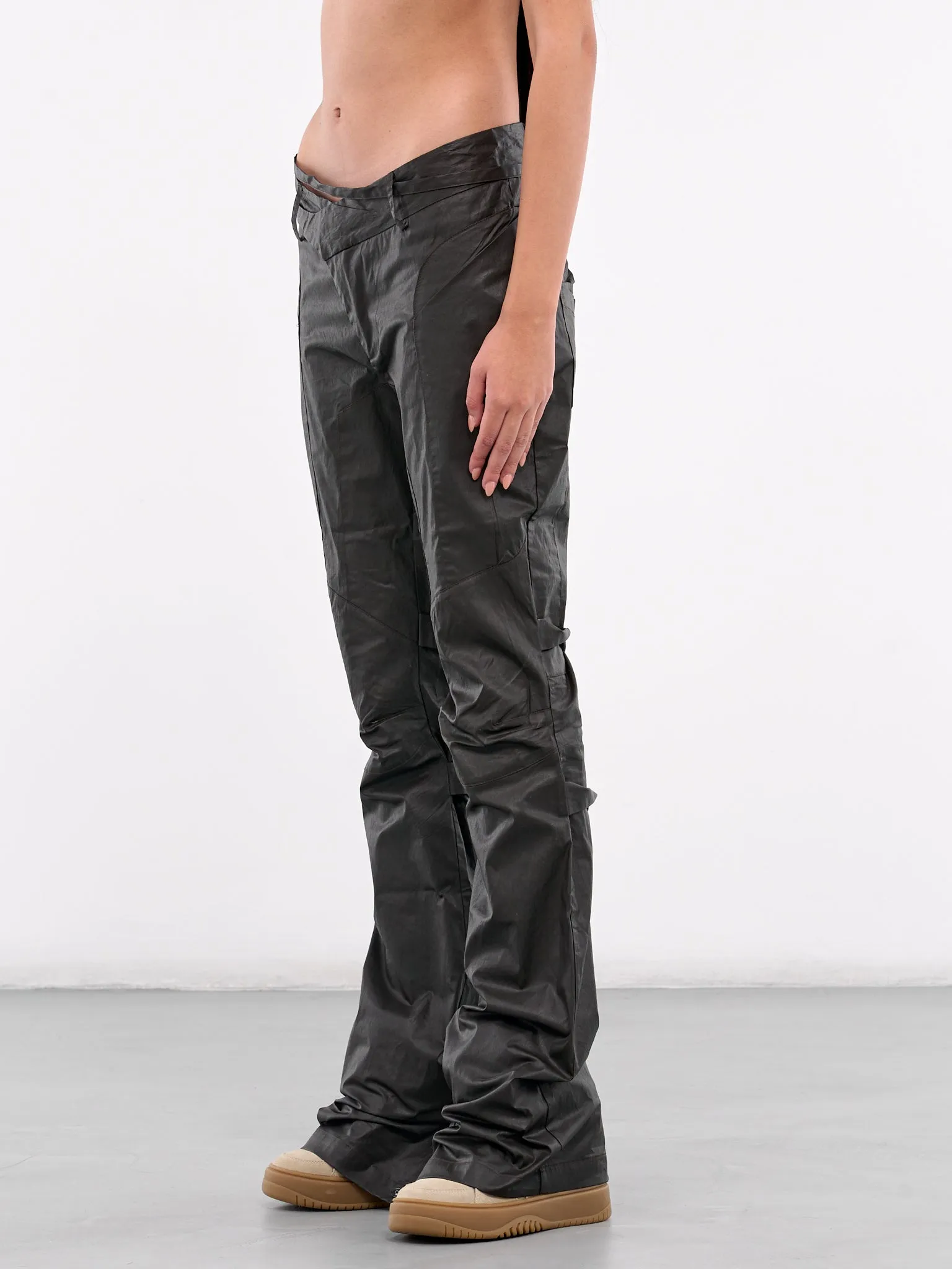 Deconstructed Flared Pants (2209080105-BROWN)