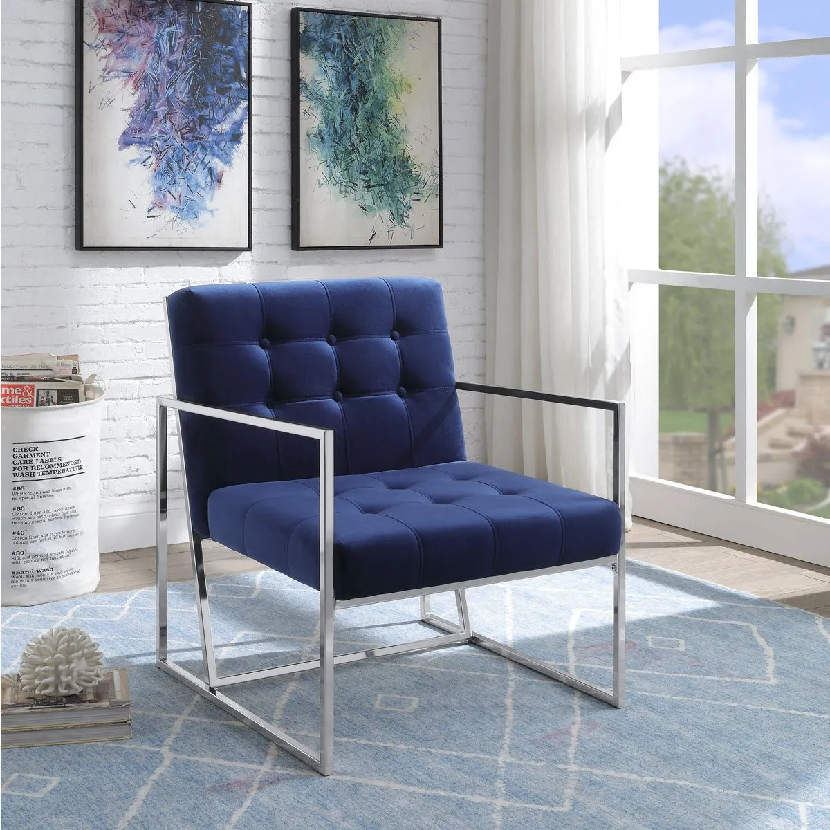 Delia Blue Accent Chair