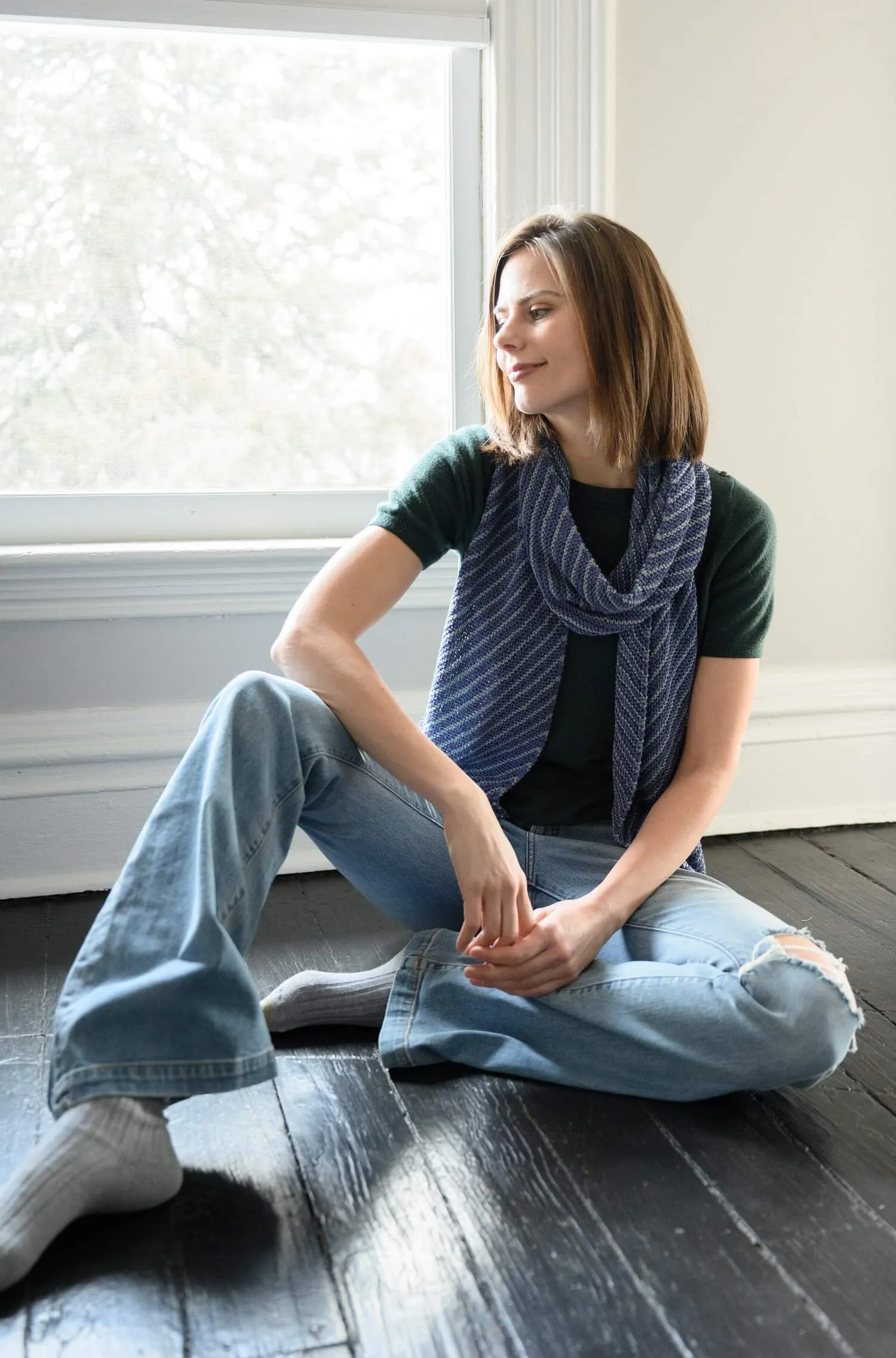 Diagonal Garter Scarf (Knit)