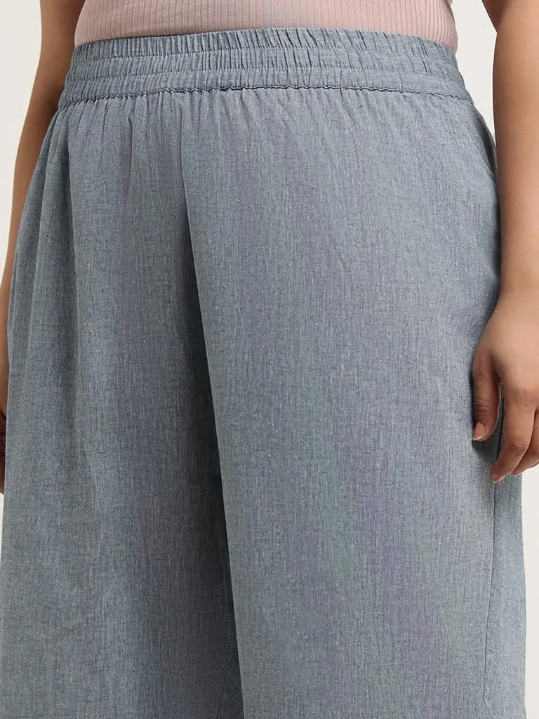 Diza Grey Cotton Palazzos