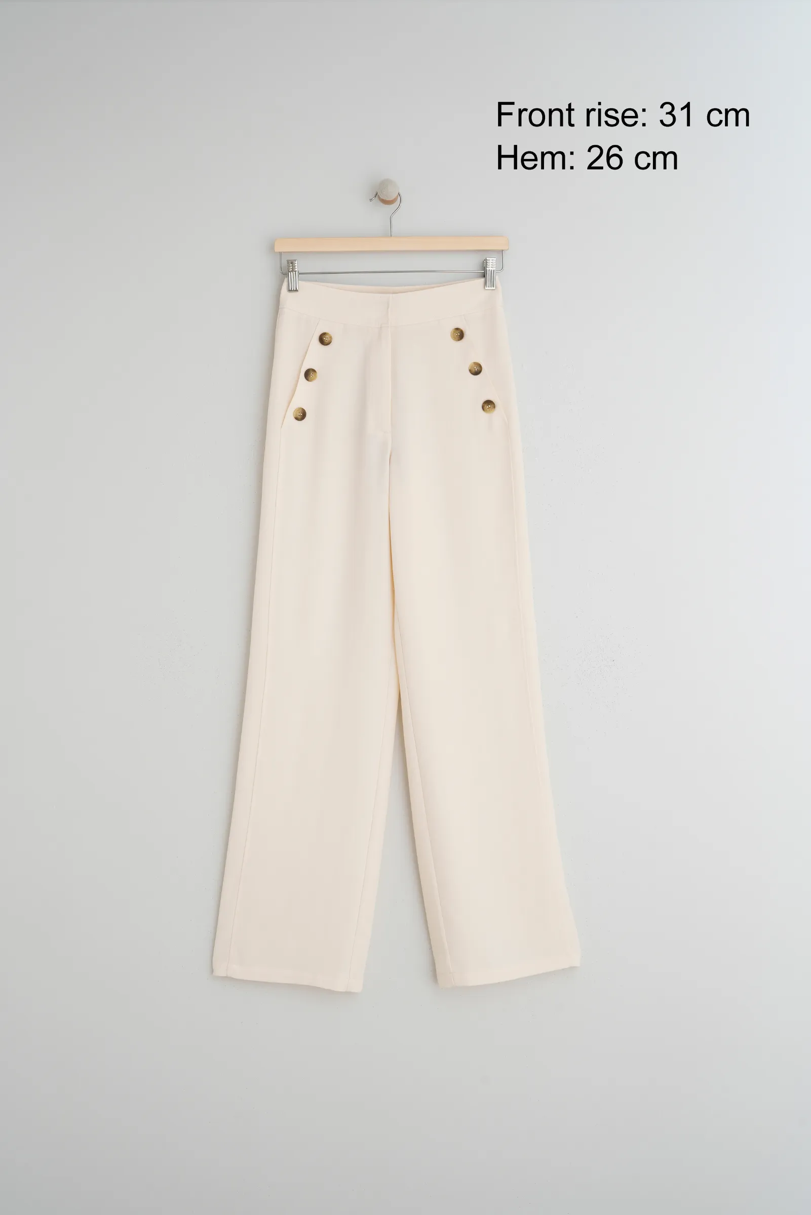 Double Button Pants - Cream