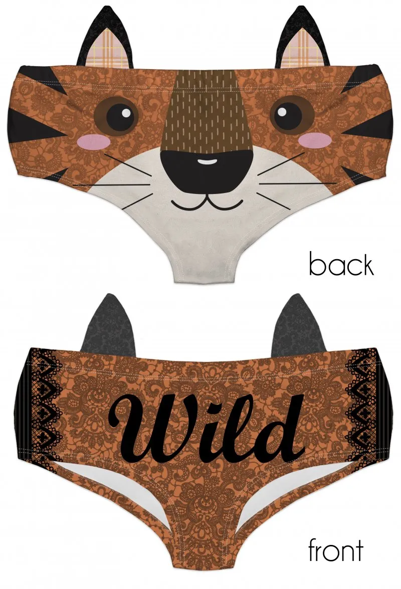 Ear Pantie - Wild Tiger (6-10 UK Size)