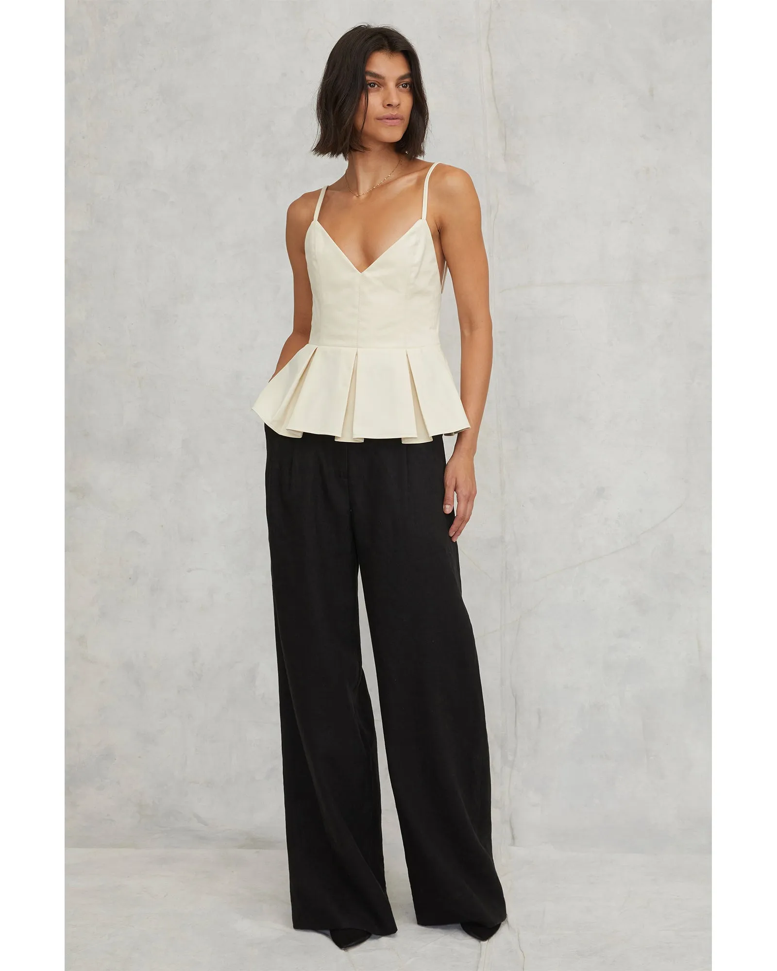 Emily Pleated Peplum Top