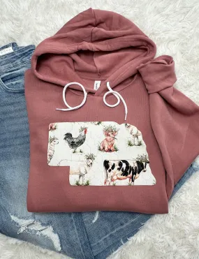 Farm Animals Premium State Hoodie