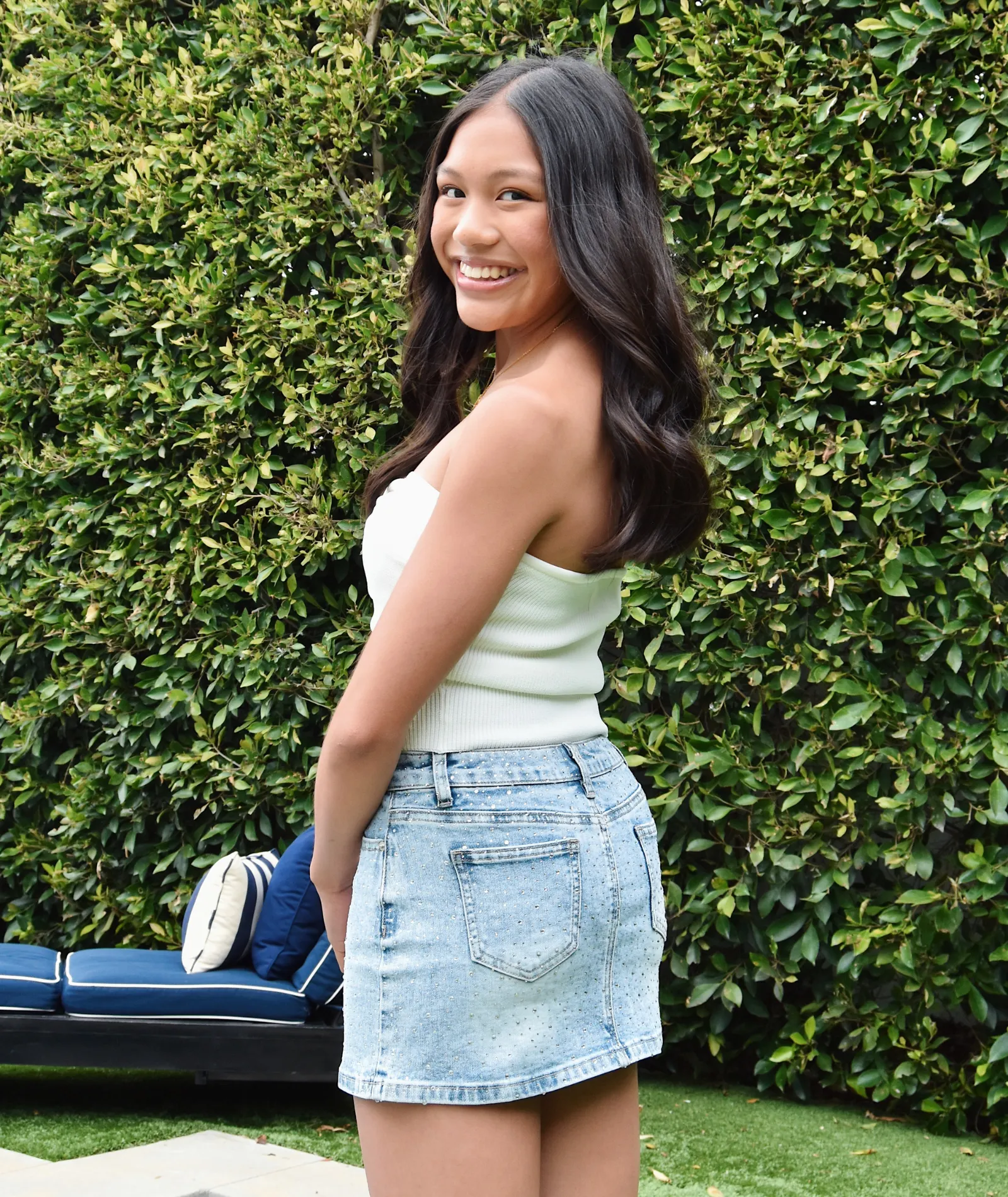 FBZ Girls Denim Skirt With Stones