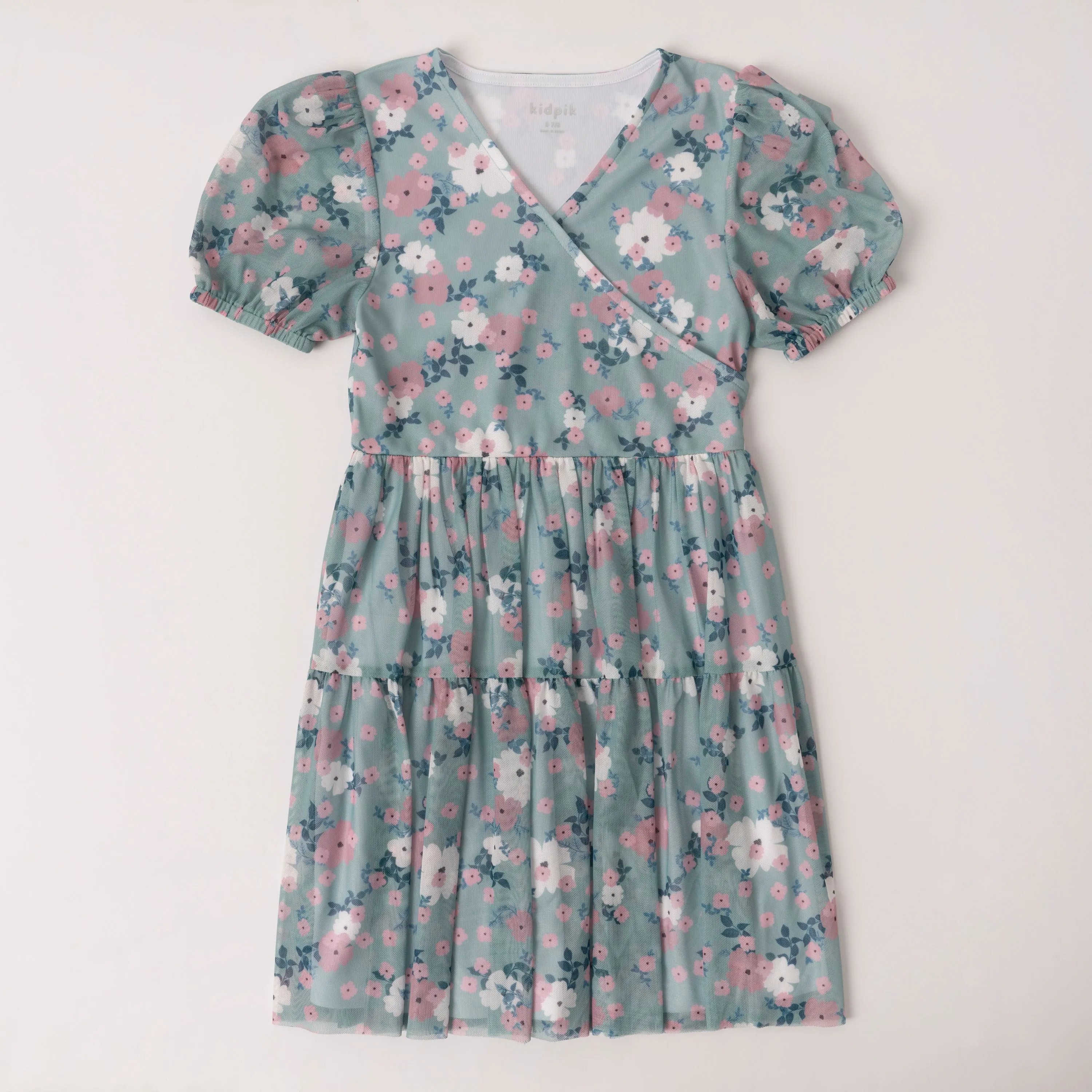 Floral Wrap Tiered Dress