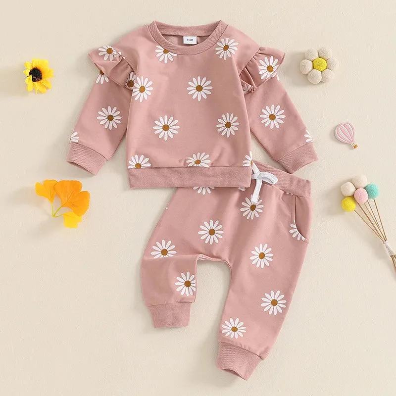 Flower Sweatshirt 2pc Outfit