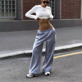 Flytonn-women fall outfits high street ins style  fall outfits women Lazy Style Loose Wide-Leg Sweatpants for Women 2024 Autumn and Winter New Fashion All-Match Low Waist Pants for Women