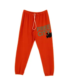 FREECITY Women Large Sweatpants Orange Machine