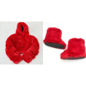 Fur/Bubble Jacket & Boots Set