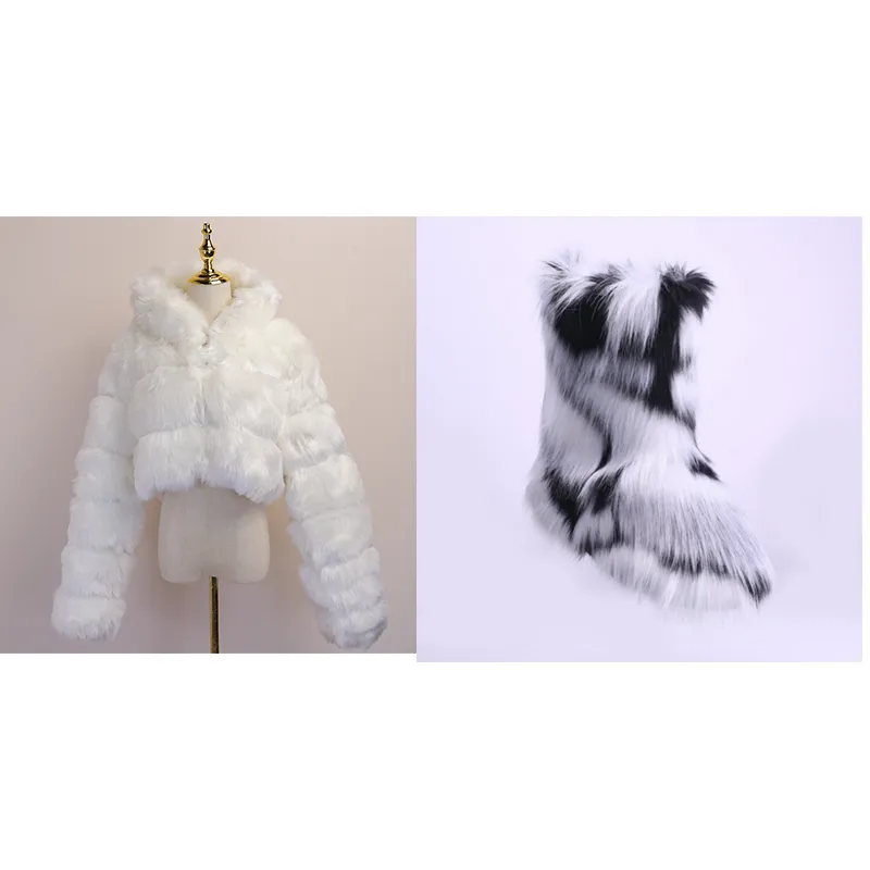 Fur/Bubble Jacket & Boots Set