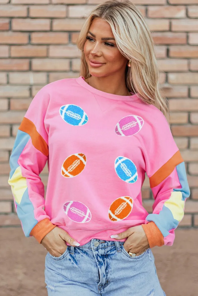 Game Day Multicolor Footballs Sweater