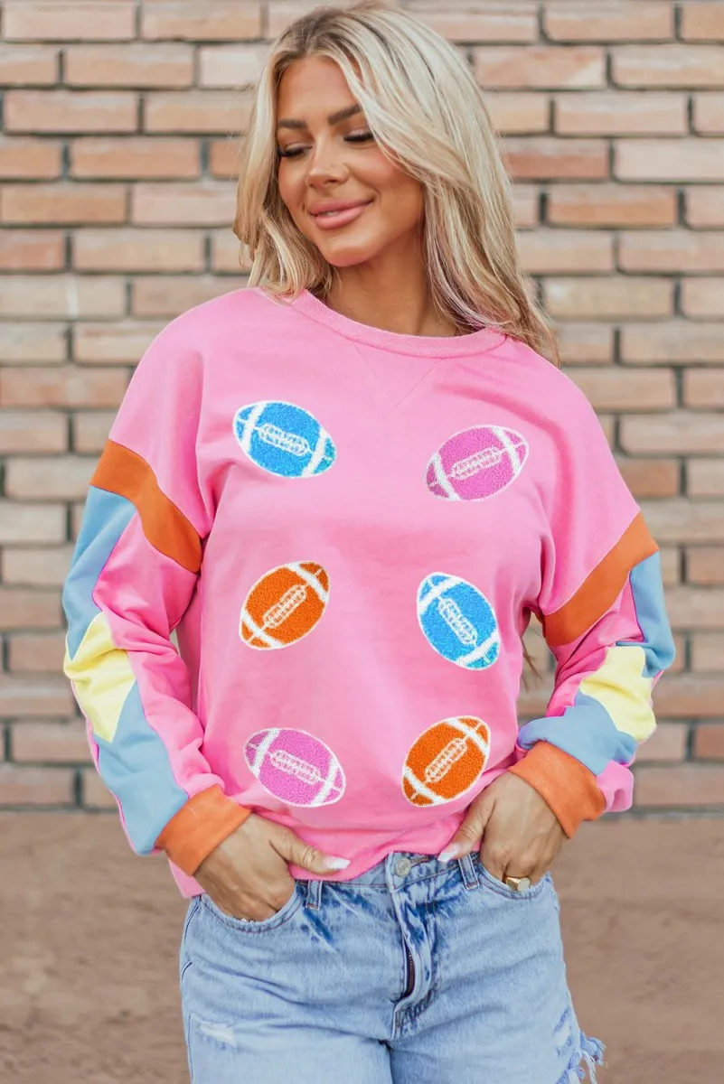 Game Day Multicolor Footballs Sweater