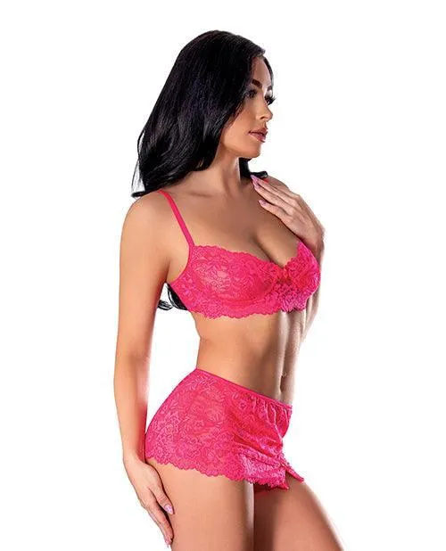 Get It Girl Lace Bra w/Skirt & Thong - Pink