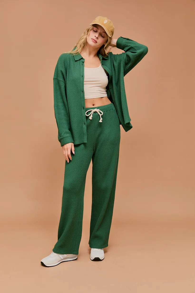 Gilli Waffle Wide Leg Lounge Pants