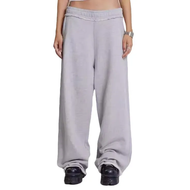 Girlary-shop outfit inspo Gray Casual Pants Sweatpants Street Style Baggy Sweatpants Trousers Autumn and Winter New