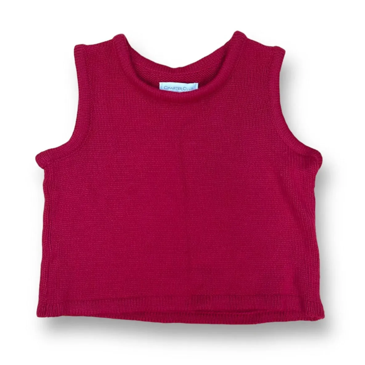 Girls Charter Club Size 2/2T Red Sleeveless Sweater