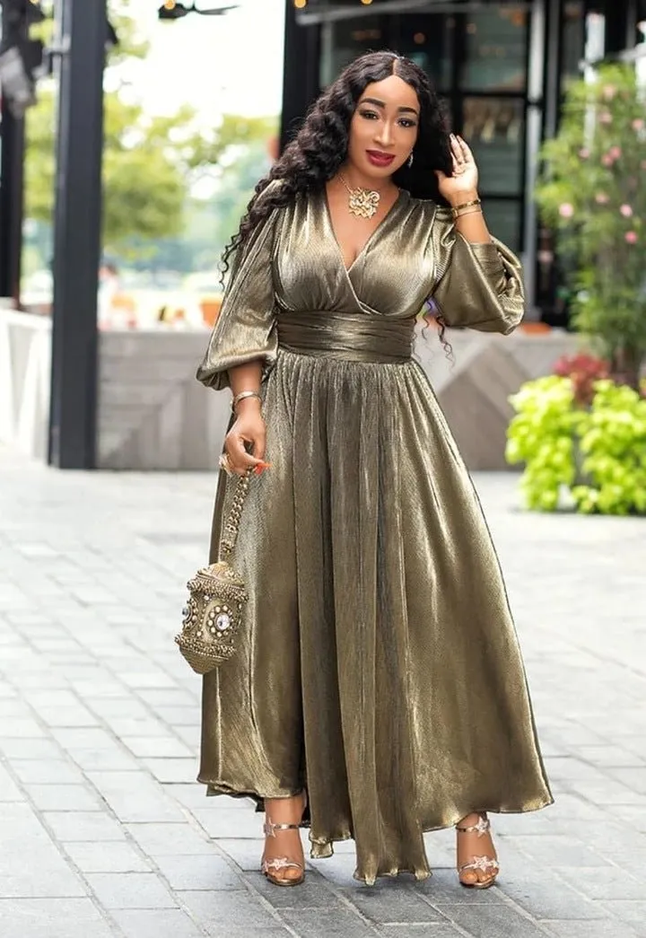 Glamorous Metallic Wrap Maxi Dress