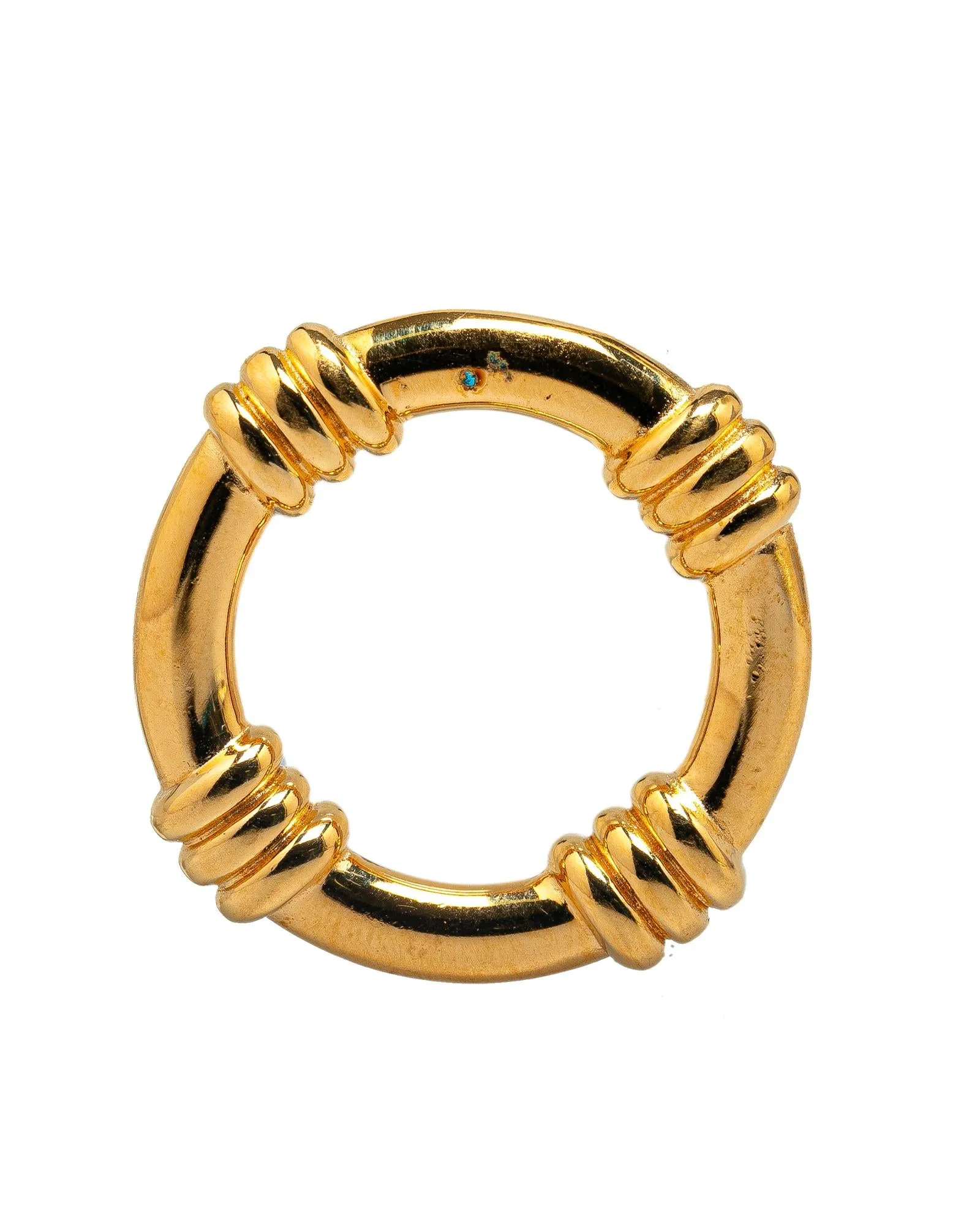 Gold Plated Scarf Ring with Gold-Tone Hardware