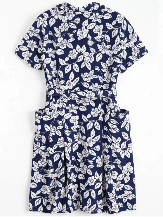 Gorgeous Floral Belted Vintage Shirt Dress