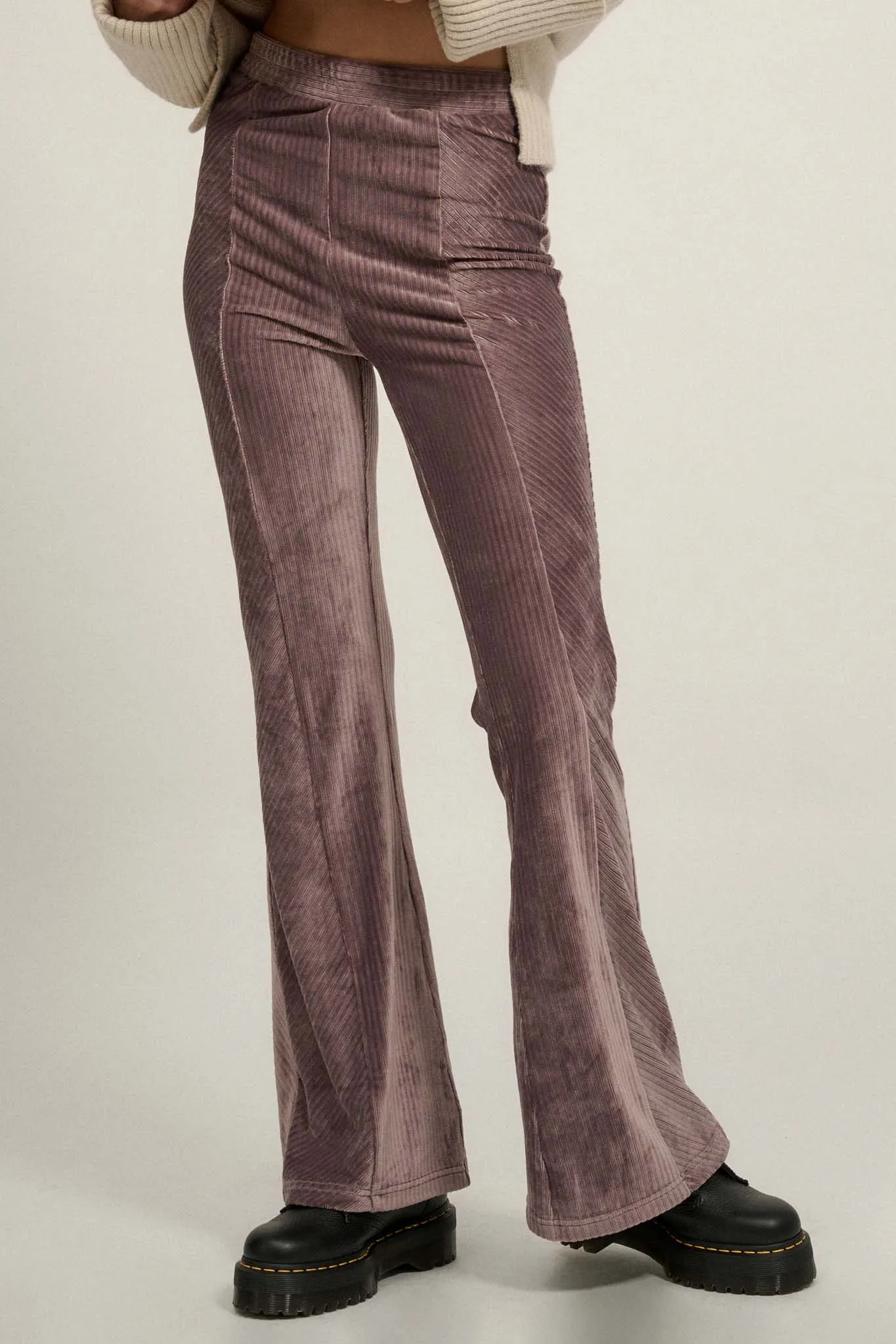 Groove Me Striped Velvet Flare Pants