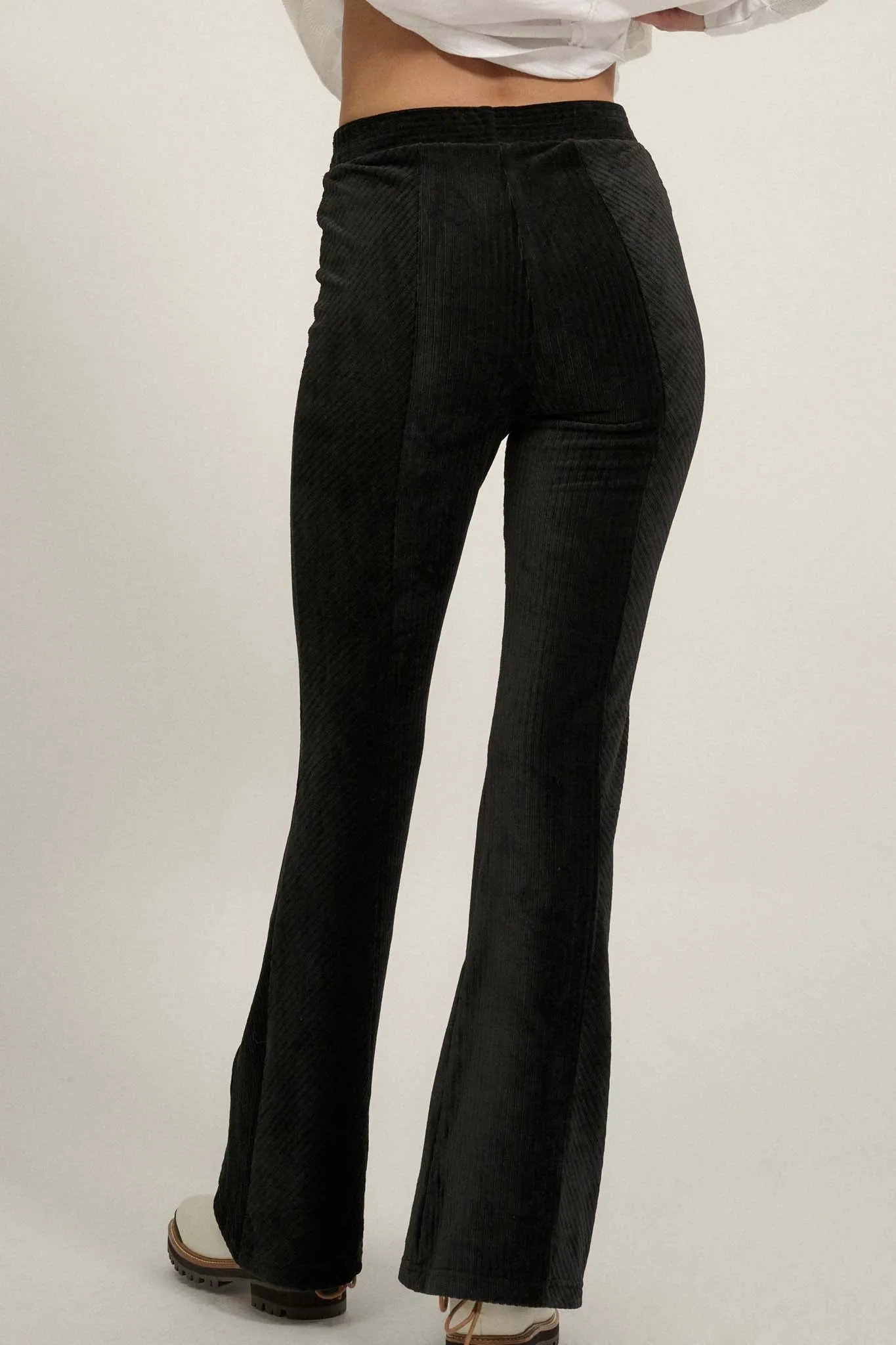 Groove Me Striped Velvet Flare Pants