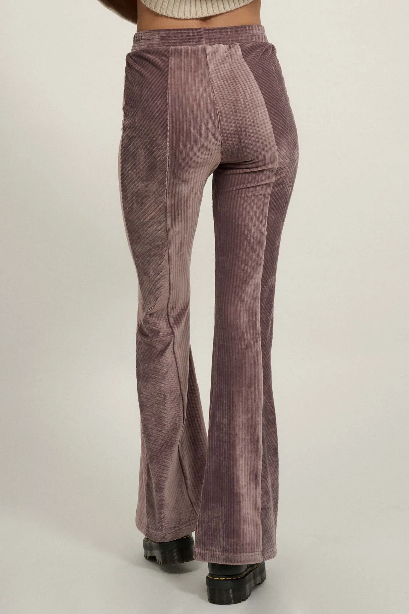 Groove Me Striped Velvet Flare Pants