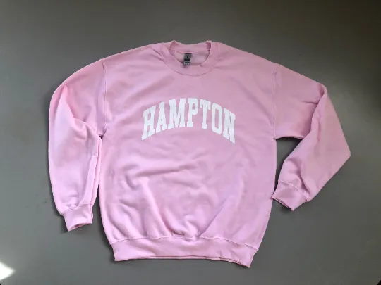 Handmade Hampton Baby Pink Color-Way Crewneck Sweatshirt