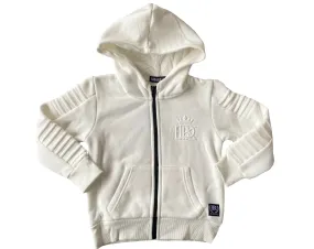 Henley Zipper Kids White Hoodie