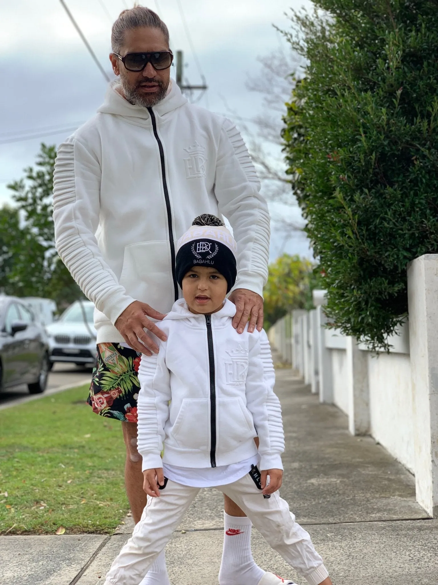 Henley Zipper Kids White Hoodie