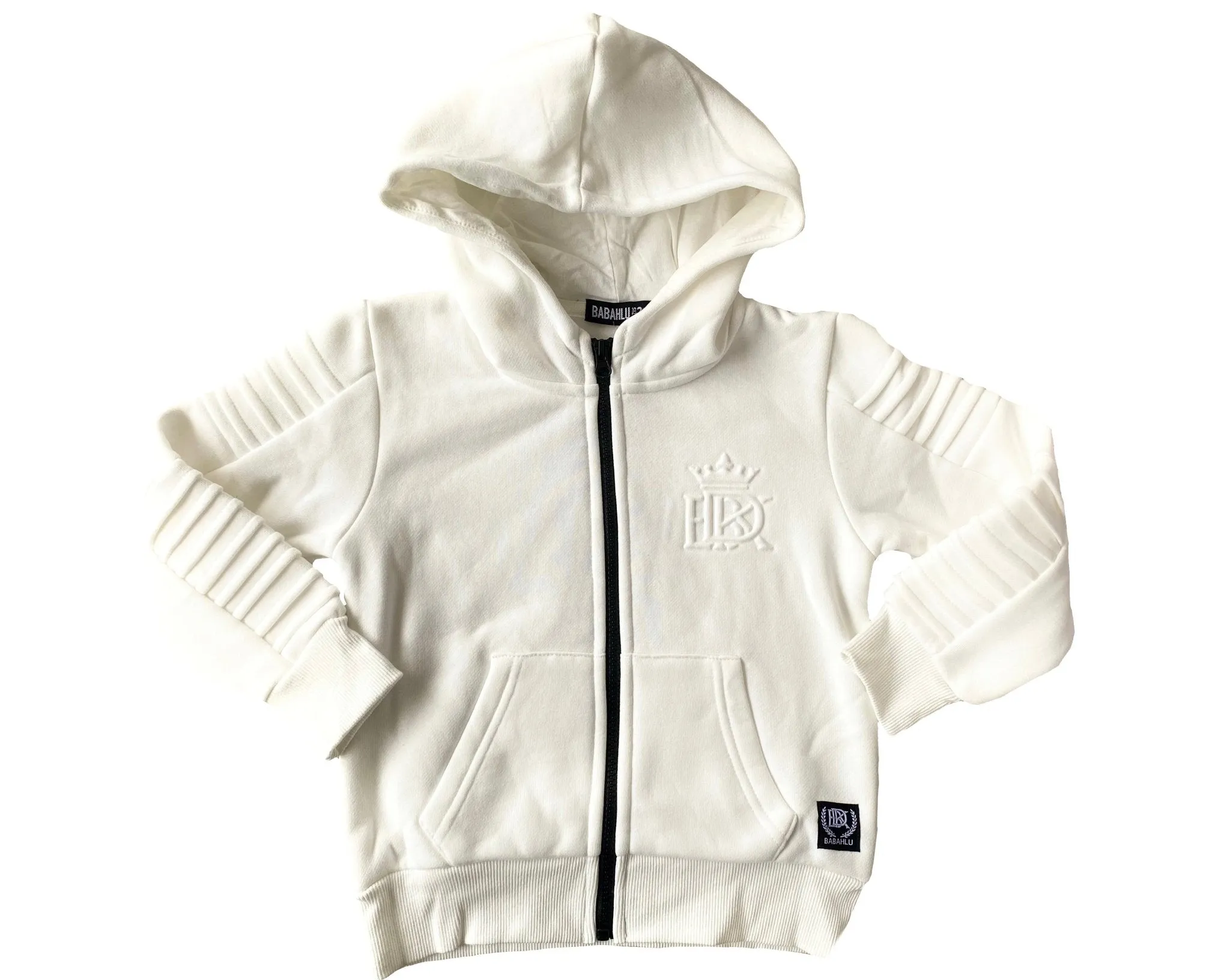 Henley Zipper Kids White Hoodie