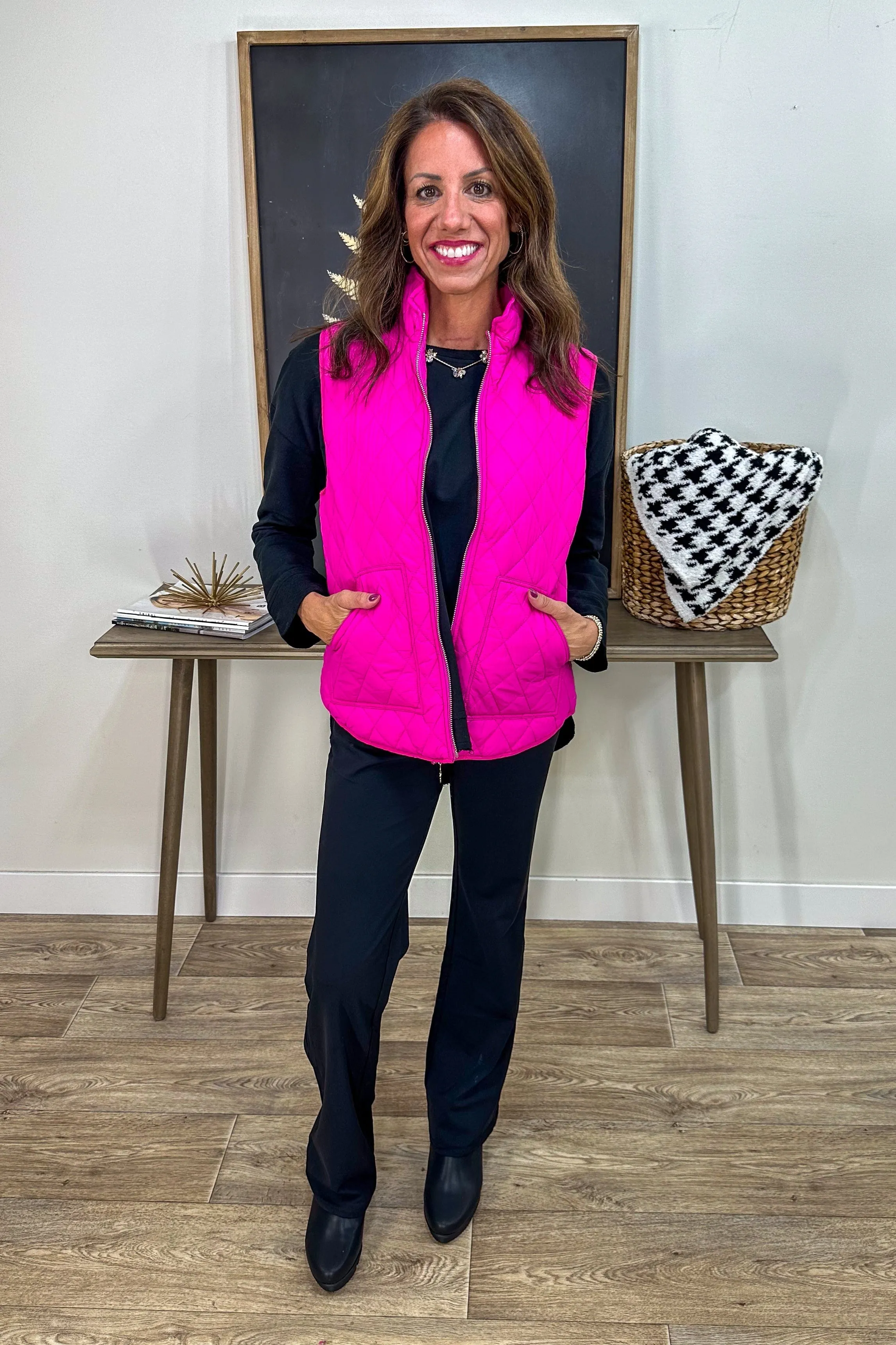 Hot Pink Grace Puffy Vest